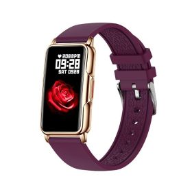 H80 smart bracelet 1.47 inch screen sports smart bracelet Bluetooth watch is applicable to Apple watch (colour: Golden Purple English)