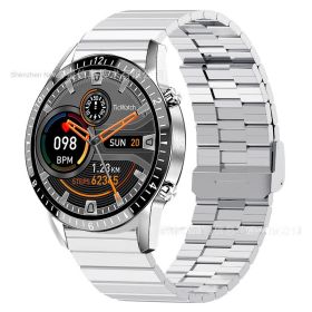 I9 smart watch Bluetooth hands-free call explosion heart rate blood pressure blood oxygen sleep monitoring watch (colour: Slub steel silver)