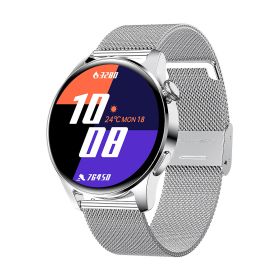 I29 smart bracelet Heart rate Blood pressure Blood oxygen Music playback Photoshop Bluetooth call watch (colour: Metallic Silver)