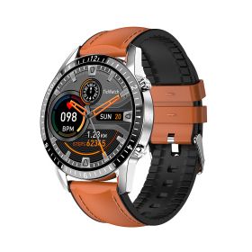 I9 smart watch Bluetooth hands-free call explosion heart rate blood pressure blood oxygen sleep monitoring watch (colour: Brown belt)