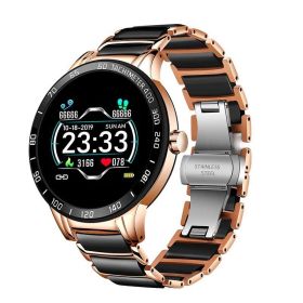 LIGE cross-border smart watch ceramic watch chain watch multi-function sports waterproof watch blood pressure itching (colour: 0151 Meihei)