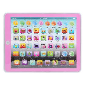 Kid Baby Toddler Tablet Toy Educational Learning Study Tablet Pad Gift for Aged 2 3 4 5 6 7 Girls Boys (Color: Pink)