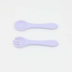 Baby Food Grade Complementary Food Training Silicone Spoon Fork Sets (Size/Age: Average Size (0-8Y))