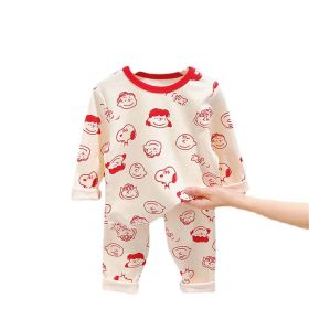 Baby Cartoon Pattern Long Sleeves Shirt Combo Pants Soft Cotton Sets Pajamas (Size/Age: 120 (5-7Y))