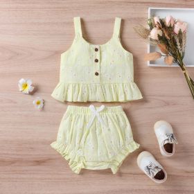 Baby Girl Floral Print Ruffle Hem Design Tops Combo Shorts Sets (Size/Age: 120 (5-7Y))