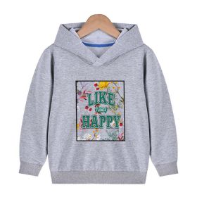 Baby Floral And Slogan Print Pattern Soft Cotton Hoodies (Size/Age: 140 (8-10Y))