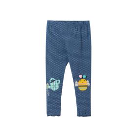 Baby Girl Dot Pattern Cartoon Bee Patched Design Cotton Tight Pant (Size/Age: 100 (2-3Y))