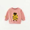 Baby Girl Cartoon Animal Pattern Solid Color Lovely Hoodie