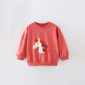 Baby Girl Cartoon Print Pattern Solid Color Terry Hoodie (Size/Age: 140 (8-10Y))