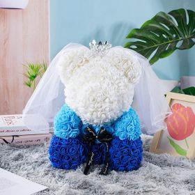 Artificial Flowers 40cm Rose Bear Girlfriend Anniversary Christmas Valentine&#39;s Day Birthday Present For Wedding Party Gift (Color: bear dark)