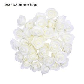 1Pc Polystyrene Styrofoam Foam Heart Rose Bear Crafts For Birthday Party DIY Decoration Wedding Valentines Day Gift (Color: 100pcs beige)