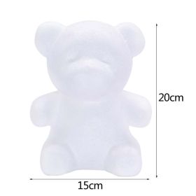 1Pc Polystyrene Styrofoam Foam Heart Rose Bear Crafts For Birthday Party DIY Decoration Wedding Valentines Day Gift (Color: 20cm bear mold B)