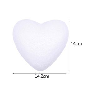 1Pc Polystyrene Styrofoam Foam Heart Rose Bear Crafts For Birthday Party DIY Decoration Wedding Valentines Day Gift (Color: 14cm flat back heart)