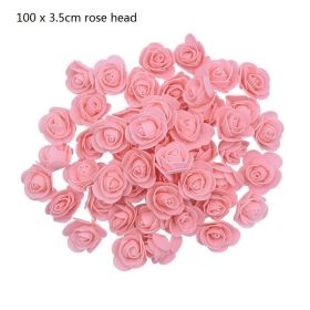 1Pc Polystyrene Styrofoam Foam Heart Rose Bear Crafts For Birthday Party DIY Decoration Wedding Valentines Day Gift (Color: 100pcs peach)