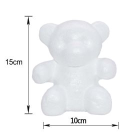 1Pc Polystyrene Styrofoam Foam Heart Rose Bear Crafts For Birthday Party DIY Decoration Wedding Valentines Day Gift (Color: 15cm bear mold)