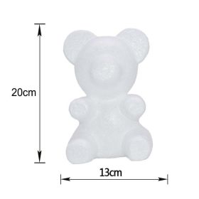 1Pc Polystyrene Styrofoam Foam Heart Rose Bear Crafts For Birthday Party DIY Decoration Wedding Valentines Day Gift (Color: 20cm bear mold A)