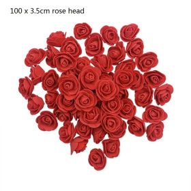 1Pc Polystyrene Styrofoam Foam Heart Rose Bear Crafts For Birthday Party DIY Decoration Wedding Valentines Day Gift (Color: 100pcs red)