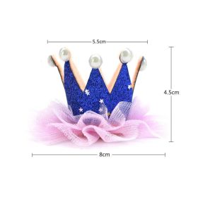 1Pc Polystyrene Styrofoam Foam Heart Rose Bear Crafts For Birthday Party DIY Decoration Wedding Valentines Day Gift (Color: royal blue crown)