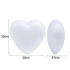 1Pc Polystyrene Styrofoam Foam Heart Rose Bear Crafts For Birthday Party DIY Decoration Wedding Valentines Day Gift (Color: 10cm heart)