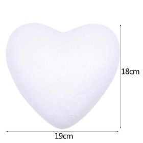 1Pc Polystyrene Styrofoam Foam Heart Rose Bear Crafts For Birthday Party DIY Decoration Wedding Valentines Day Gift (Color: 18cm flat back heart)