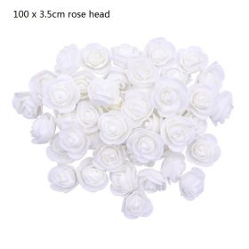 1Pc Polystyrene Styrofoam Foam Heart Rose Bear Crafts For Birthday Party DIY Decoration Wedding Valentines Day Gift (Color: 100pcs white)