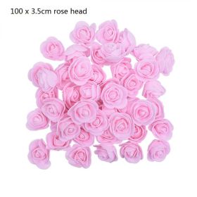 1Pc Polystyrene Styrofoam Foam Heart Rose Bear Crafts For Birthday Party DIY Decoration Wedding Valentines Day Gift (Color: 100pcs light pink)