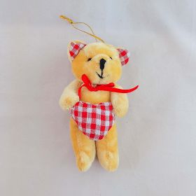 Small Plush Teddy Bear with Heart, Cute Stuffed Animal Toy for Girl Valentines Day (Height: 10cm)