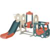 Kids Swing-N-Slide with Bus Play Structure; Freestanding Bus Toy with Slide&Swing for Toddlers; Bus Slide Set with Basketball Hoop