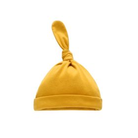 Thin Cotton Printed Baby Hat (Option: Mustard)