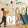 Kids Slide with Bus Play Structure; Freestanding Bus Toy with Slide for Toddlers; Bus Slide Set with Basketball Hoop