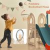 Kids Swing-N-Slide with Bus Play Structure; Freestanding Bus Toy with Slide&Swing for Toddlers; Bus Slide Set with Basketball Hoop