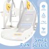 Toddler Slide and Swing Set 5 in 1, Kids Playground Climber Slide Playset with Basketball Hoop Freestanding Combination for Babies Indoor & Outdoor