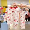 Baby Cartoon Pattern Long Sleeves Shirt Combo Pants Soft Cotton Sets Pajamas