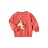 Baby Girl Cartoon Print Pattern Solid Color Terry Hoodie