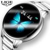 LIGE cross-border smart watch ceramic watch chain watch multi-function sports waterproof watch blood pressure itching