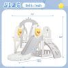 Toddler Slide and Swing Set 5 in 1, Kids Playground Climber Slide Playset with Basketball Hoop Freestanding Combination for Babies Indoor & Outdoor