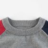 Baby Boy Contrast Design Side Striped Pattern Knitted Western Style Sweater