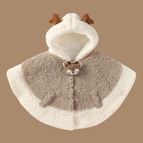 Rabbit Treasure Warm Thickened Plus Velvet Out Capes For Men And Women (Option: Coffee1-90cm)