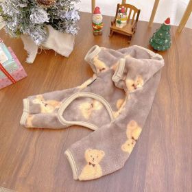 Dogs Cats Double-sided Plush Pet Clothing Warm (Option: Coffee-XS)