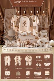 Newborn Gift Box Newborn Baby Meeting Etiquette Clothes Suit (Option: Four Seasons 20 Pieces-59cm)