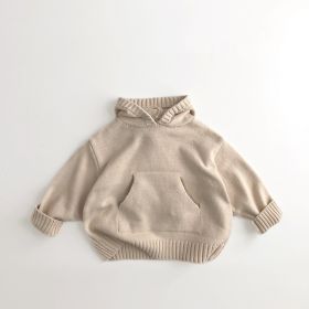 Children's Hoodie Retro Casual Sweater (Option: Beige Apricot-80cm)