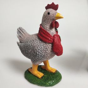 Chicken With Scarf Holiday Decoration (Option: Resin bib-14.5cm)