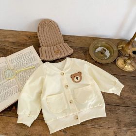 Baby Bear Pocket Romper Turn-down Collar Coat (Option: Apricot Coat-90cm)