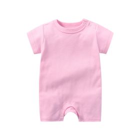 Baby Summer Short Sleeve Boxer Jumpsuit (Option: Pink-73cm)