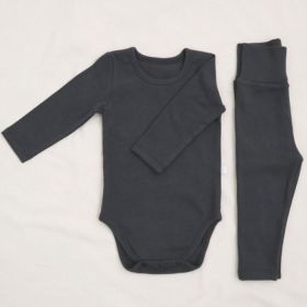 Children's Clothing Spring Baby Jumpsuit High Waist Belly Protection Pants Suit (Option: Black-73cm)