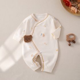 Newborn Jumpsuit Baby Butterfly Clothes Boneless Romper (Option: Beige Christmas Bear-59cm)