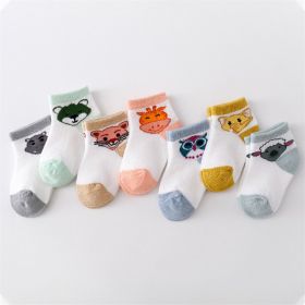 Children's Cute Cartoon Cotton Socks (Option: Pure White Body-S)