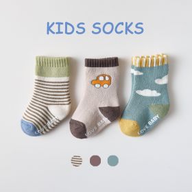 Cotton Children's Socks Terry-loop Hosiery (Option: Car-1to3 Years Old)