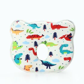 Cartoon Four Seasons Baby Headrest Anti-deviation Head Shaping For Children And Kids Pillow (Option: Dinosaur-25 × 23 × 3)