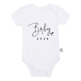 Announced Pregnancy 2024 Newborn Baby Romper Pure Cotton Rompers (Option: PF0995 White-0 3M)